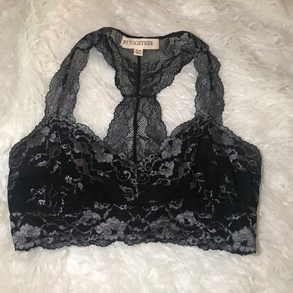 Boutique brand gray and black bralette size M